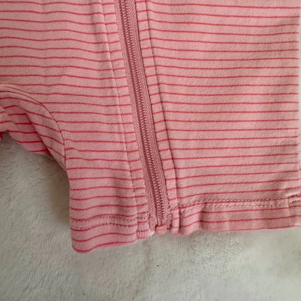Minizone Baby Girl Pink Striped Zip Romper Size 3-6‎ Months